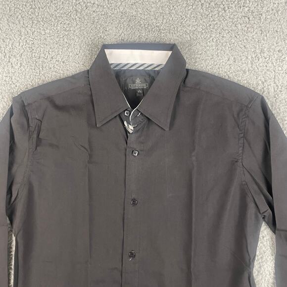 Vittorino Men's Large Black Solid Long Sleeve Button Up Shirt - Picture 2 of 16